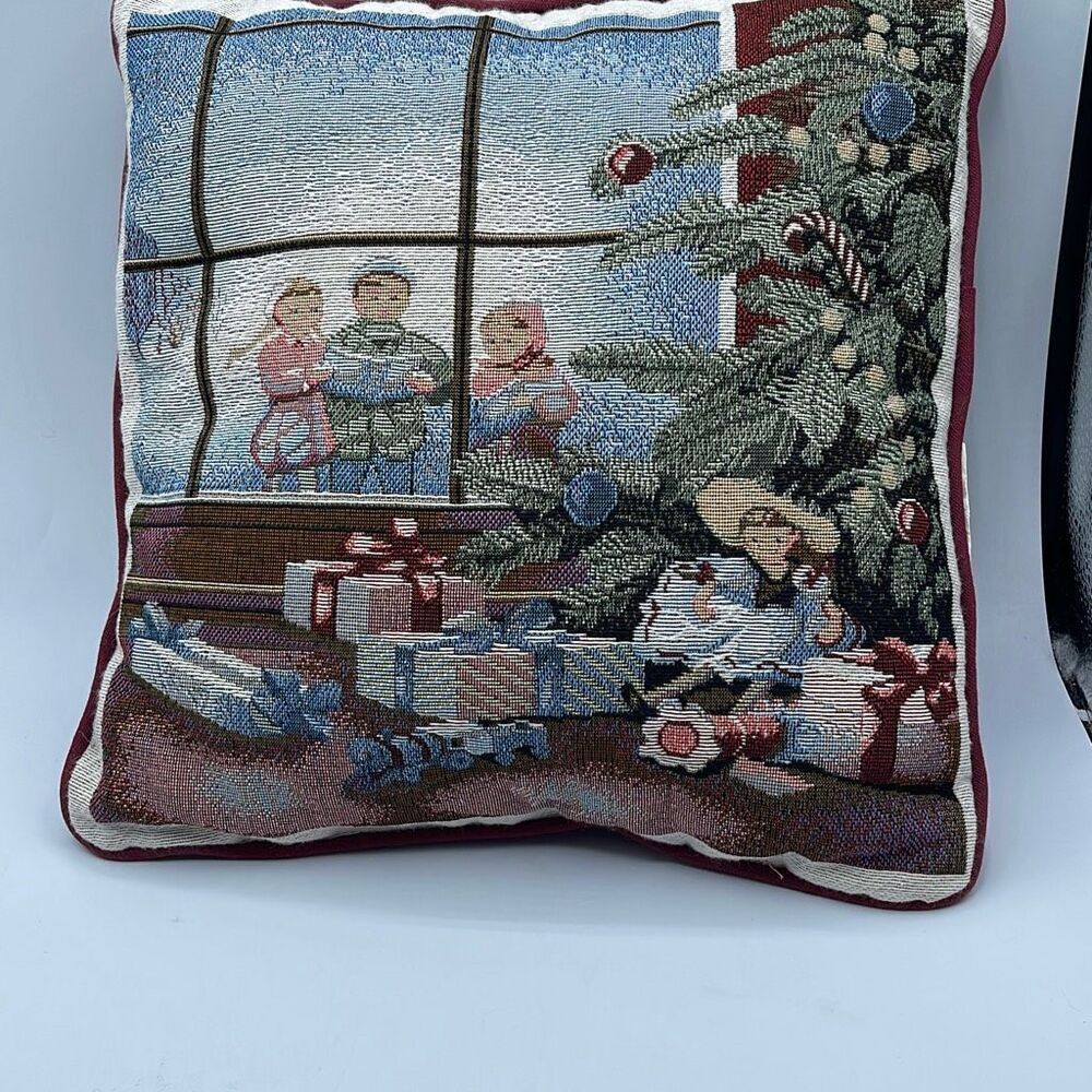 Vintage Arlee Home fashions tapestry Christmas Caroling pillow.